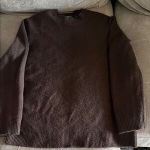 Theory Dark Brown Cashmere  Crewneck Sweater